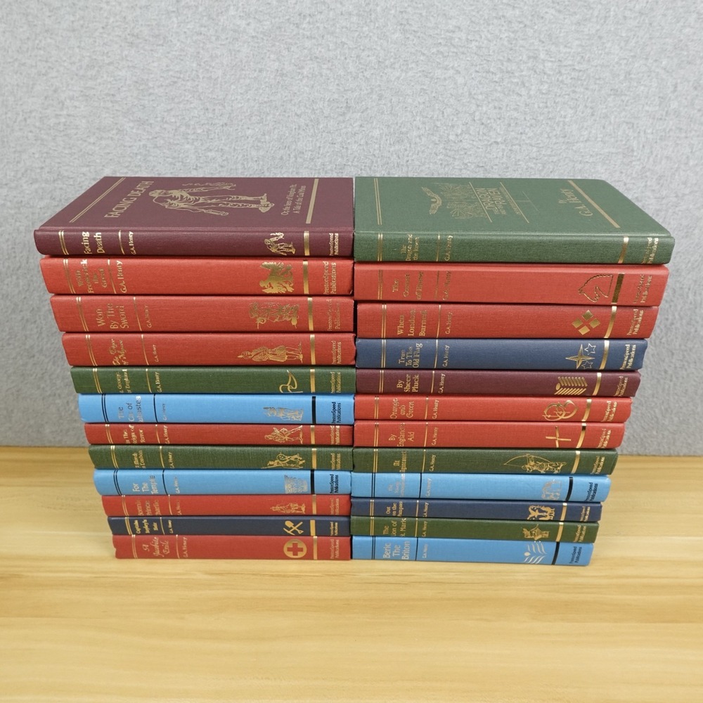 G.A. Henty Heirloom Hardcover Books PrestonSpeed Publications Lot of 24 Good